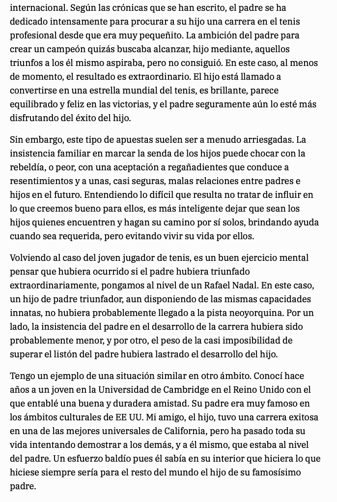 Pablo Artal (@pablo_artal) on Twitter photo Padres e hijos
Mi artículo quincenal de hoy en <a href="/laverdad_es/">laverdad_es</a>
'La idea tradicional es que los padres habrían tenido éxito cuando los hijos llegan a ser 'más' que ellos, pero ese adverbio es bastante ambiguo y genera frustraciones...'
laverdad.es/opinion/padres…
<a href="/aaguirredc/">alberto aguirre de c</a> <a href="/vrrios/">Víctor Rodríguez</a> Padres e hijos
Mi artículo quincenal de hoy en <a href="/laverdad_es/">laverdad_es</a>
'La idea tradicional es que los padres habrían tenido éxito cuando los hijos llegan a ser 'más' que ellos, pero ese adverbio es bastante ambiguo y genera frustraciones...'
laverdad.es/opinion/padres…
<a href="/aaguirredc/">alberto aguirre de c</a> <a href="/vrrios/">Víctor Rodríguez</a>