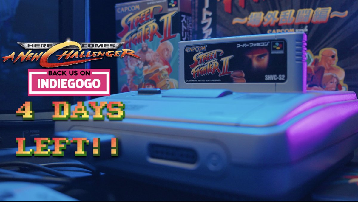 SF2doc's tweet photo. 4 DAYS LEFT!! HERE COMES A NEW CHALLENGER! A new documentary celebrating everything STREET FIGHTER 2! Back the project and secure yourself a Blu-ray copy on INDIEGOGO! Your chance ends this Sunday! https://t.co/WC8RBs4xpY https://t.co/kkyb6JxhUc