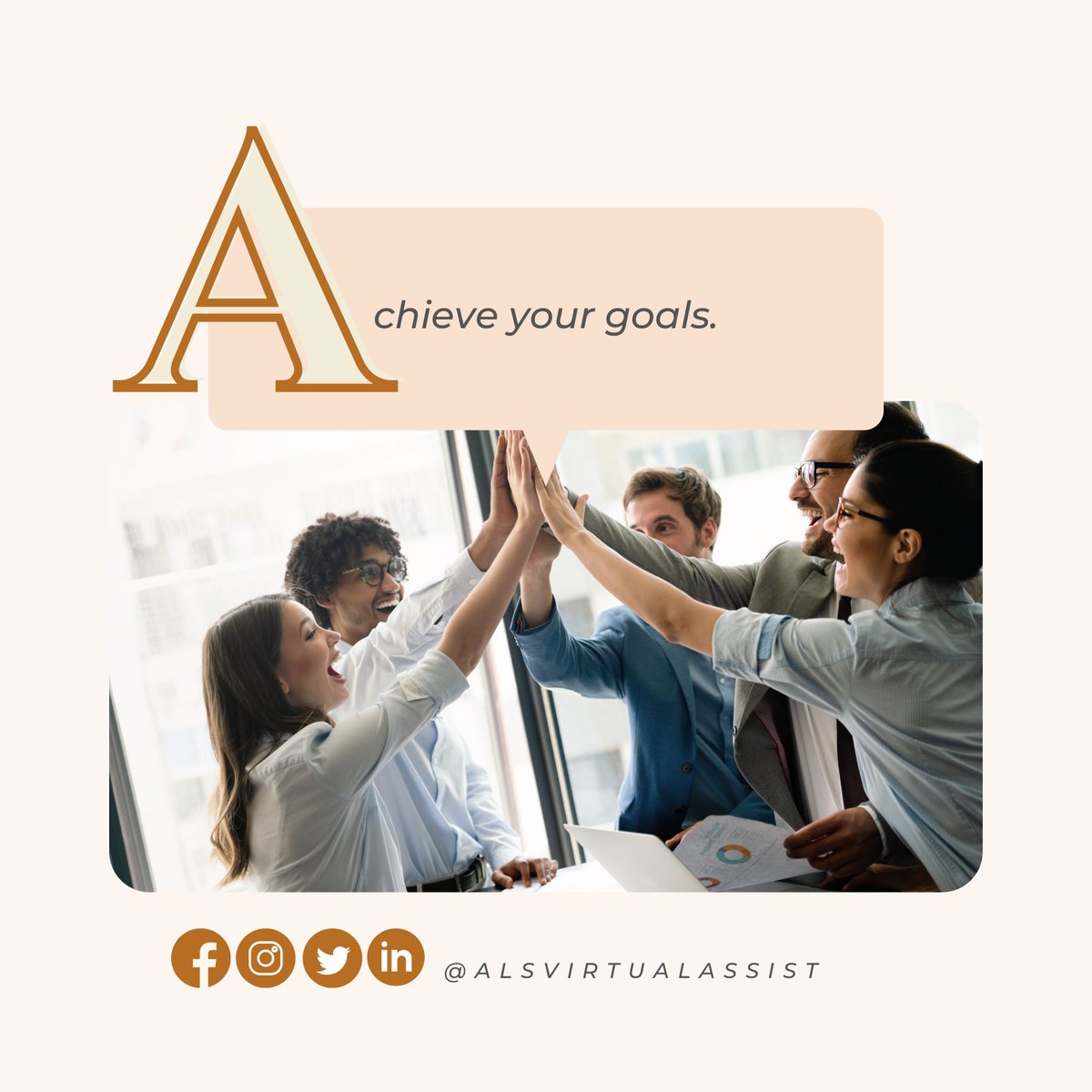 ALS_Virtual's tweet image. The ALS of Successful Freelancing
ACHIEVE YOUR GOALS
Your goal must be clear. Set the goal, take action and make it happen. In setting your goal, you have to aim high. It doesn't matter how slow, what's important is the small steps you take to achieve it. #ALSVirtualAssist