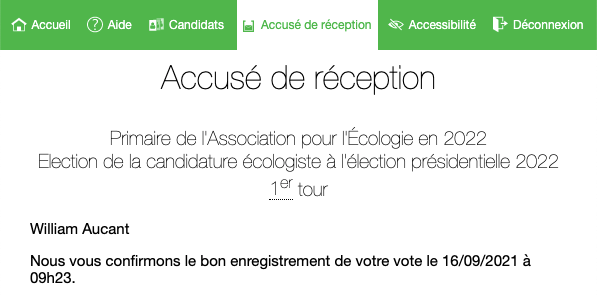 🗳️
      A.ujourd'hui
         V.ous
            O.euvrez
à la         T.ransition
                    É.cologique
                       !

🟢J'ai voté de bonne heure et de bonne humeur à la #PrimaireEcologiste.
🙌 Et vous?
⌚️ Fin des votes ce dimanche 17h #TickTock
