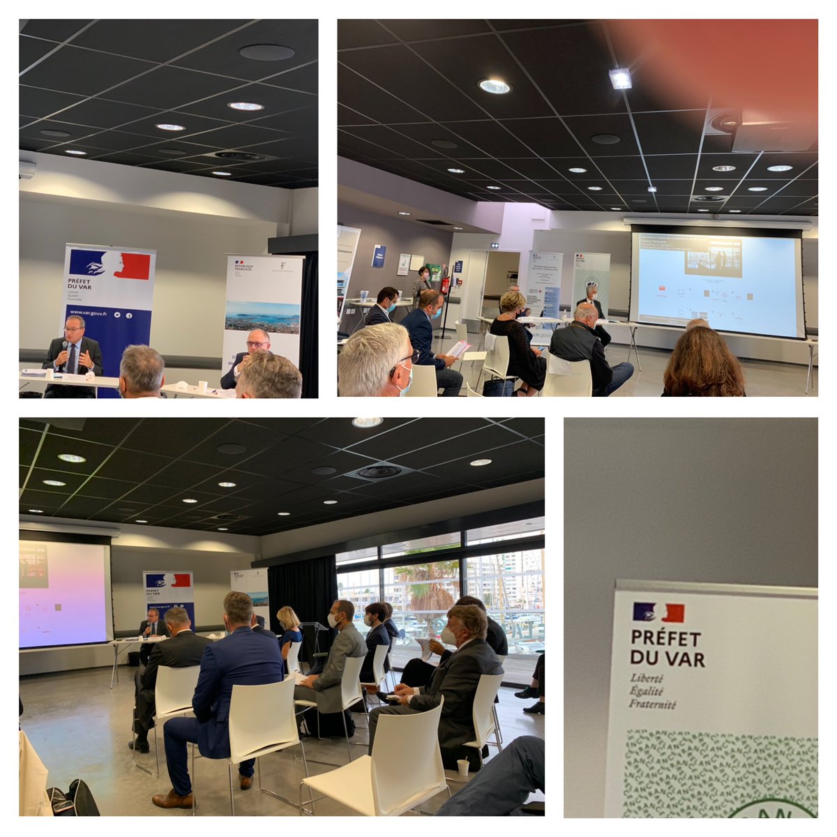 Balazuc2's tweet photo. « Comité départemental de sortie de crise » au palais de la mer à Toulon
Les aides et soutiens aux entreprises, la déclinaison des mesures nationales sur le territoire varois.
#prefectureduvar
#Banquedefrance
#DDFIPvar
#urssafvar
#DDETSvar
👍
#upv #medefvar  #cpmevar mobilisés 👏 https://t.co/gVaxq8ni1O