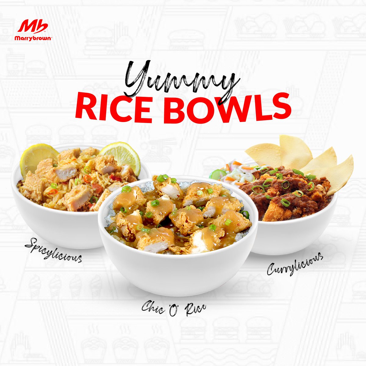 MarrybrownUAE's tweet photo. We have a variety of ricebowls to choose from. Which one will you have today? Let us know in the comments below.

#marrybrown #marrybrownuae #theultimatechicken #dubaifoods #dubaifoodbloggers #dubaidelivery #lovetoeat #yummyfood #foodsofinstagram #ricebowl https://t.co/vaVYsYIHqA