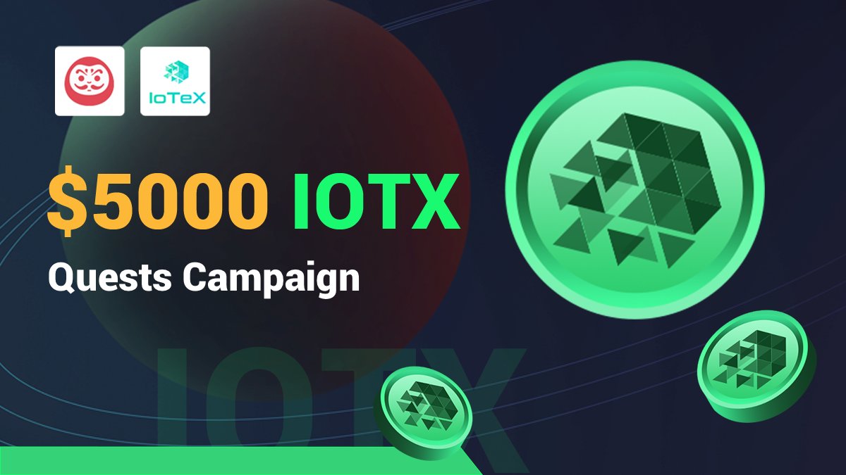 TokenDamo &amp; IoTeX Quzi campaign live now！🥳
up to $5000 $IOTX give away ! complete task get your slice of reward!
1⃣Follow <a href="/TokenDamo/">Token Damo</a> &amp; <a href="/iotex_io/">IoTeX</a> 
2⃣RT Pinned Post
3⃣Form below

👇👇👇
forms.gle/Fsb5nVDn4k5Kdj…