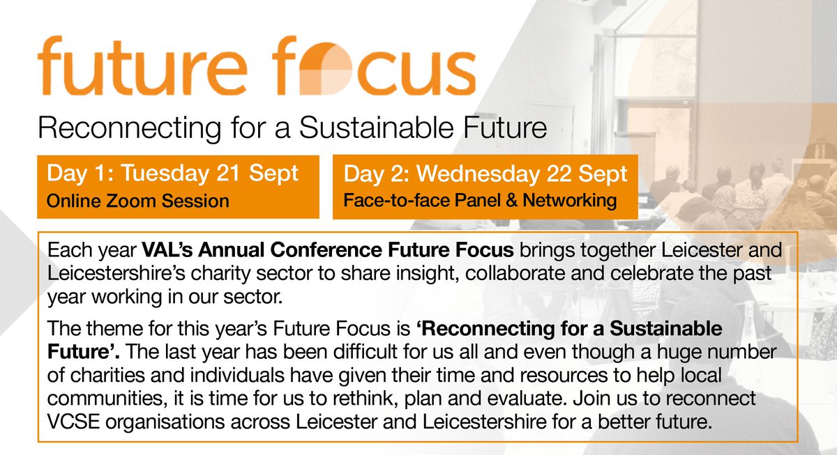 Voluntary Action LeicesterShire (VAL) (@valonline) on Twitter photo #FutureFocus21
We are pleased to announce our Keynote Speaker:
Andy Williams, Chief Executive - NHS Clinical Commissioning Groups in Leicester, Leicestershire and Rutland.
Bookings open until Monday 20 Sept - Book your free place now:
valonline.org.uk/future-focus-2…
<a href="/NHSELRCCG/">NHS East Leicestershire and Rutland CCG</a> <a href="/NHS/">@NHS</a> #FutureFocus21
We are pleased to announce our Keynote Speaker:
Andy Williams, Chief Executive - NHS Clinical Commissioning Groups in Leicester, Leicestershire and Rutland.
Bookings open until Monday 20 Sept - Book your free place now:
valonline.org.uk/future-focus-2…
<a href="/NHSELRCCG/">NHS East Leicestershire and Rutland CCG</a> <a href="/NHS/">@NHS</a>