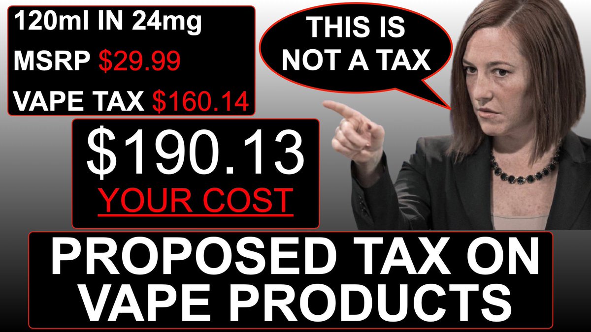 .<a href="/PressSec/">Karoline Leavitt</a> has stated this proposed tax on vapor products is not a tax. I would have to respectfully disagree that this is a tax on all Americans that have chosen to quit smoking with vapor products. #VapingSavesLives #SmokingKills #NoNewTaxes