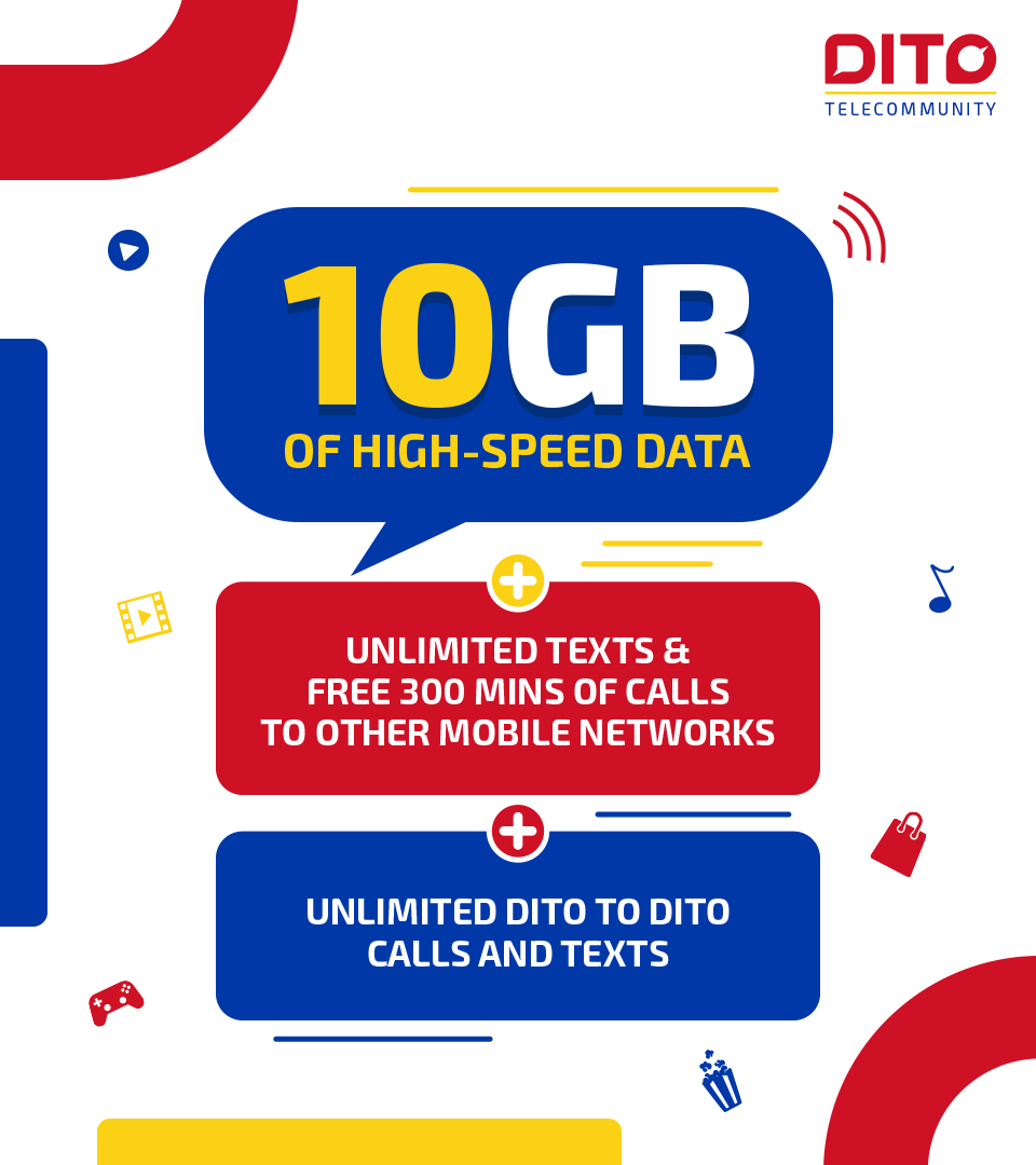 DITOphofficial's tweet photo. And speaking of, with just a few taps, you too can enjoy 10GB of high-speed data for only 99php! Enjoy an additional DITO SIM for only P40.β π±ππ±
β
#DITOTelecommunity #DITOph #DITONaKami #DITOHighSpeed https://t.co/ltlGNScNV5