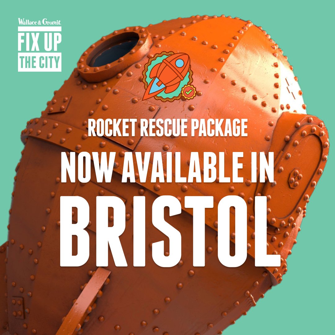 thebigfixup's tweet image. Bristol fans - we have news!
‘Rocket rescue package’ is ready for take off 🚀
Head to Millennium Square to play along!
#wallaceandgromit #fixupthecity