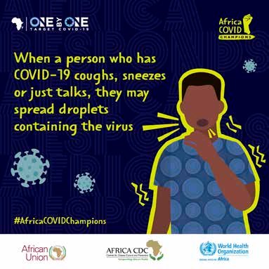 You may get infected with #coronavirus if you breathe in the droplets or when you touch contaminated places then you touch your mouth, nose or eyes be careful #AfricaCOVIDChampions
