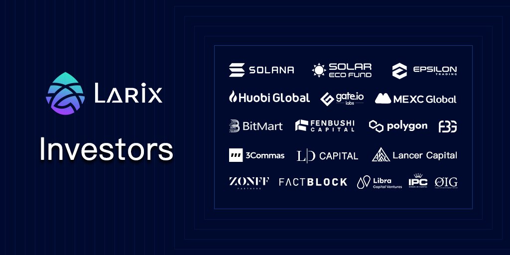 Larix on Twitter: "Absolute appreciation to all investors. Looking forward to building the lending gateway of Solana with all partners and friends. https://t.co/OgakAp11pI" / Twitter