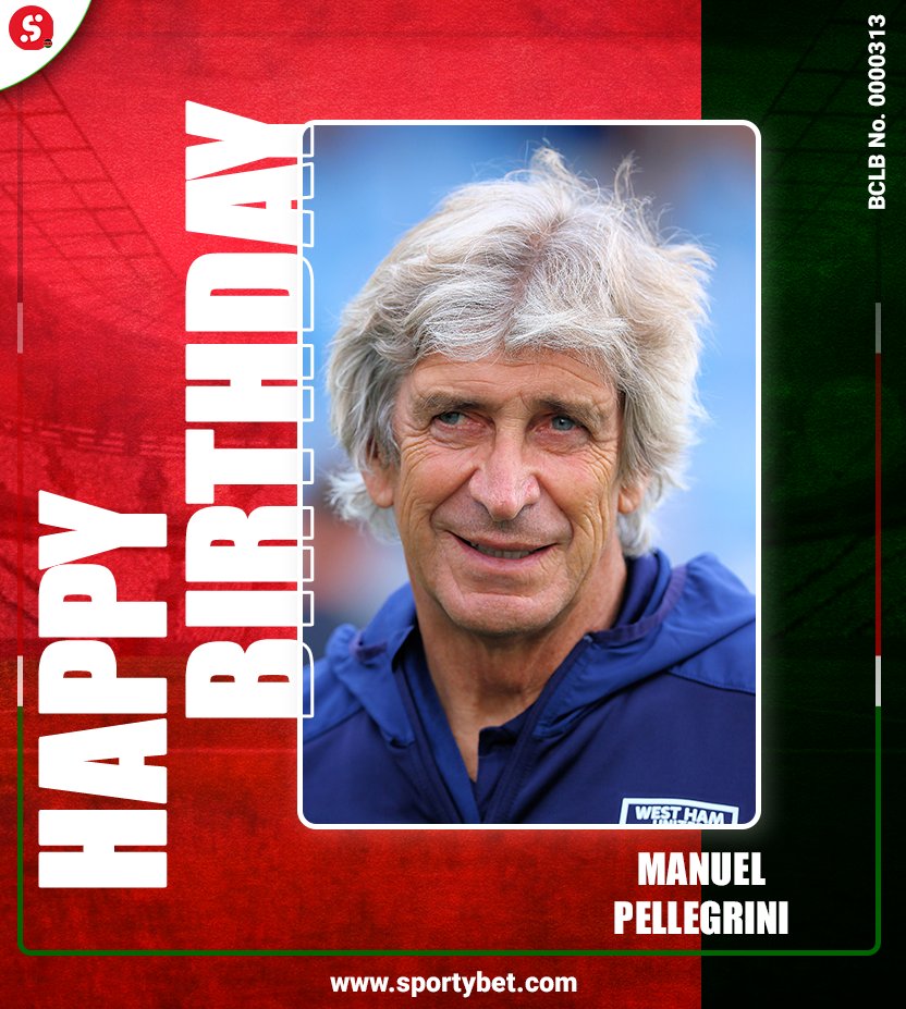 Happy Birthday to Manuel Pellegrini who turns 6  8  today! 