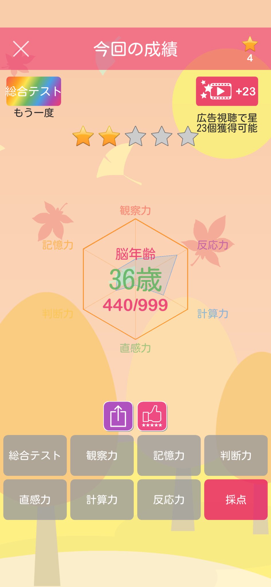 かなやん みんなの脳トレ 脳トレ得点 440点 脳年齢 36歳 脳年齢が 笑 T Co 9btjrrbuxz T Co 7im2lyfecl Twitter