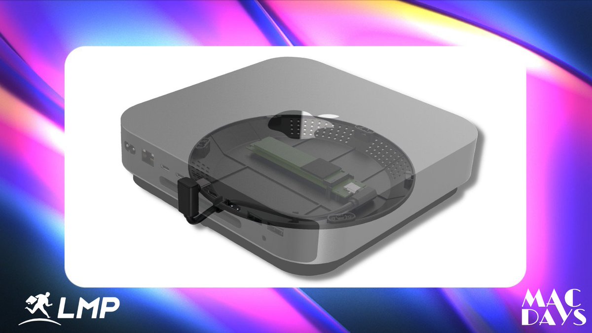 macway_fr's tweet photo. Les #MacDays c'est l'événement idéal pour se faire plaisir, par exemple en améliorant le stockage de son Mac Mini. 😇
Ça tombe bien, #lmp vous propose ce super support de stockage.
➡️ https://t.co/bIaOyhlhYi https://t.co/Xlfyk4OUhN