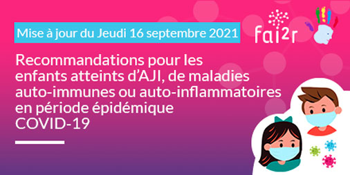 contactfai2r's tweet photo. 📣 Mise à jour des Recommandations pour les #enfants atteints d’ #AJI, de maladies #autoimmunes ou #autoinflammatoires 👦👧 sur la base des recommandations de la #SOFREMIP, mise à jour à la date du 16/09/2021. Fiche téléchargeable 👉 https://t.co/EFLaqYk6i8 #COVID19 #SARS_CoV_2 https://t.co/SJ7PEvTWSi