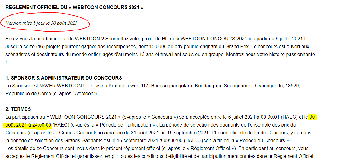 SparkleRutile's tweet photo. [THREAD] A propos du concours Webtoons Fr 2021: cher @webtoonfrance on a besoin de réponses. Le concours devait se terminer le 30 août 2021 à 9h00 du matin. 30 min avant la deadline, une annonce est publiée sur votre site &amp; par mail pour accorder une extension de deadline 1/8 https://t.co/gvdEaA9O1O