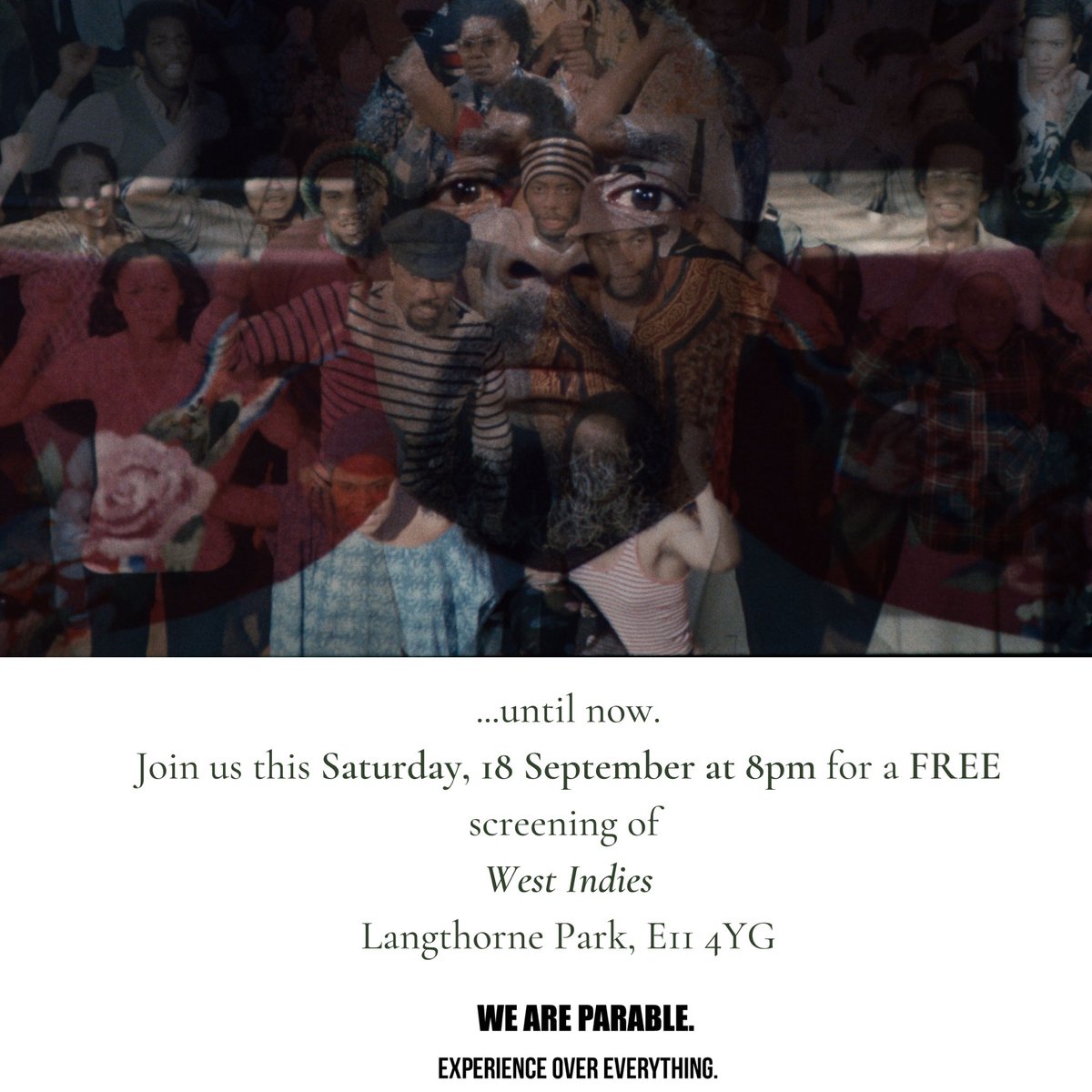 We’re showing West Indies in the ends for free this Saturday. We have the best jobs in the world. Come join us..last few tickets available here: 

leytonstonelovesfilm.com/whats-on/we-ar…

#experienceovereverything