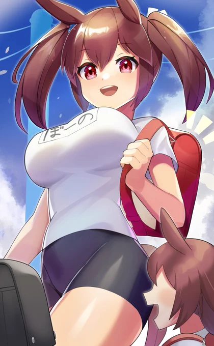 まだランドセル背負っていた頃のヒシアケボノちゃん
#ウマ娘 