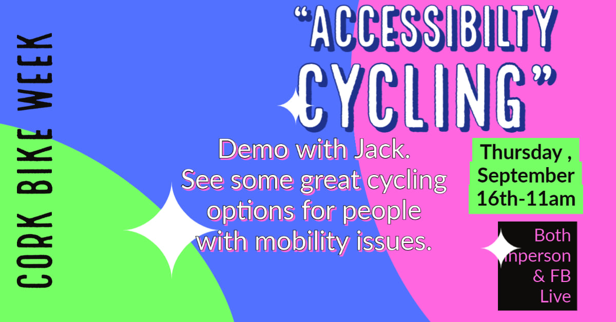 #bikeweek Accessibility Cycling demo today 11am in the yard and on FB live. Come down or log in to check out some of the bikes we have been working with for folks with mobility issues. <a href="/cyclistie/">Irish Cycling Campaign</a>
