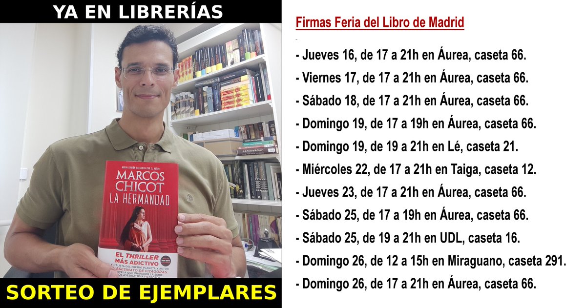 MarcosChicot's tweet photo. ¿Quieres recibir una copia dedicada en exclusiva de La Hermandad?
¡RT y participa en el sorteo!
(Hasta el domingo 19)

#ElasesinatodePitágoras
#ElasesinatodeSócrates
#ElasesinatodePlatón
#LaHermandad 
#MarcosChicot https://t.co/xadWMI0ml1