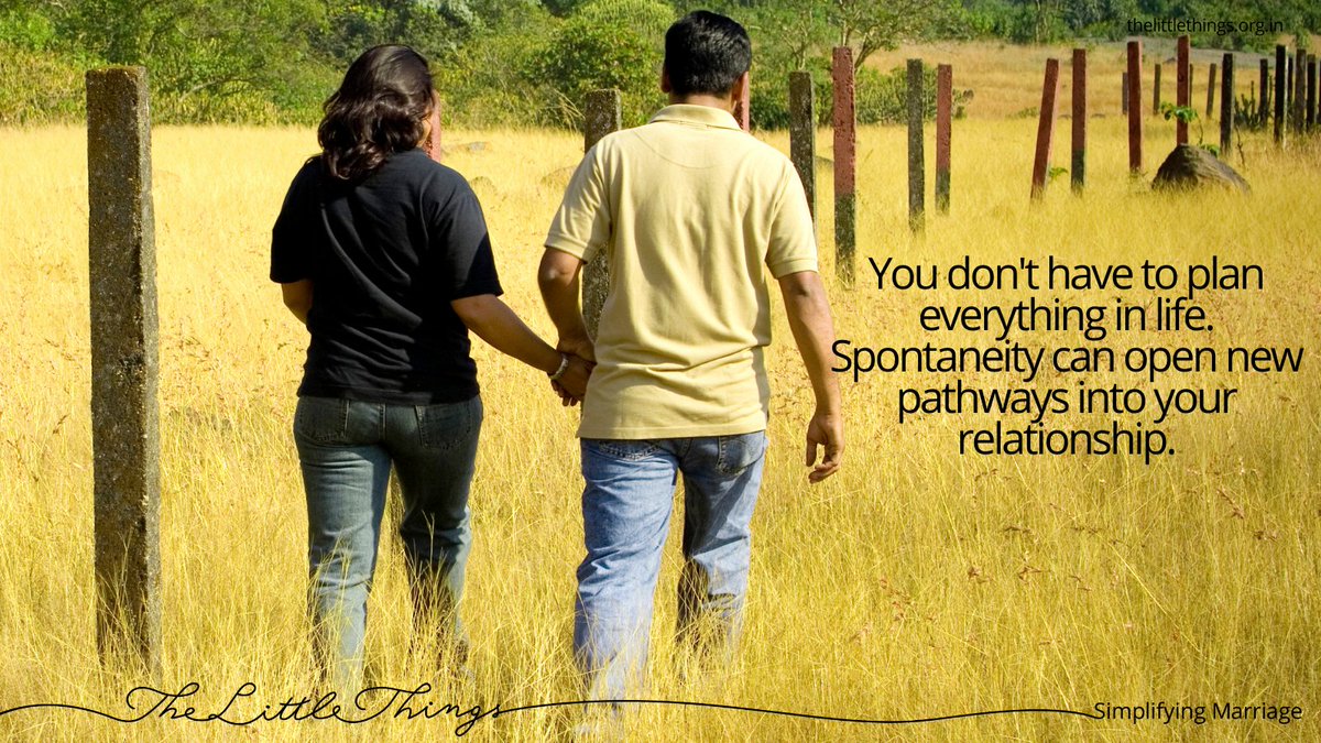 TLT_org_in's tweet photo. Spontaneity brings unexpected moments into your relationship, breaking out from the mundane everyday routine in your life. It keeps bringing back the excitement of being together in a relationship. https://t.co/hv1ur0YnjB