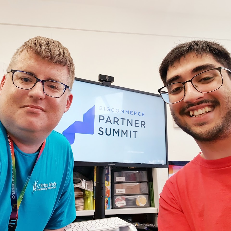 Camilo and Chris are following the BigCommerce #BigPartnerSummit via their live stream while our sales specialist Dylan is there in person, lucky devil! #AgencyLife