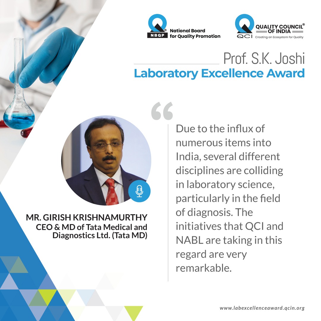 QCI WearAMask on Twitter "LabExcellenceAward Mr. Girish