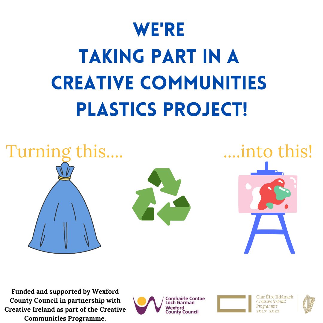 CalmastWIT's tweet photo. Come along tomorrow to take part in our #CreativeCommunities project, turning plastic waste into art!

Free family-friendly art sessions start at 10am in The Buildings, Saltmills with our Artist Angie 🎨

See you there!

@wexfordcoco @creativeirl https://t.co/5rHFGgmPei