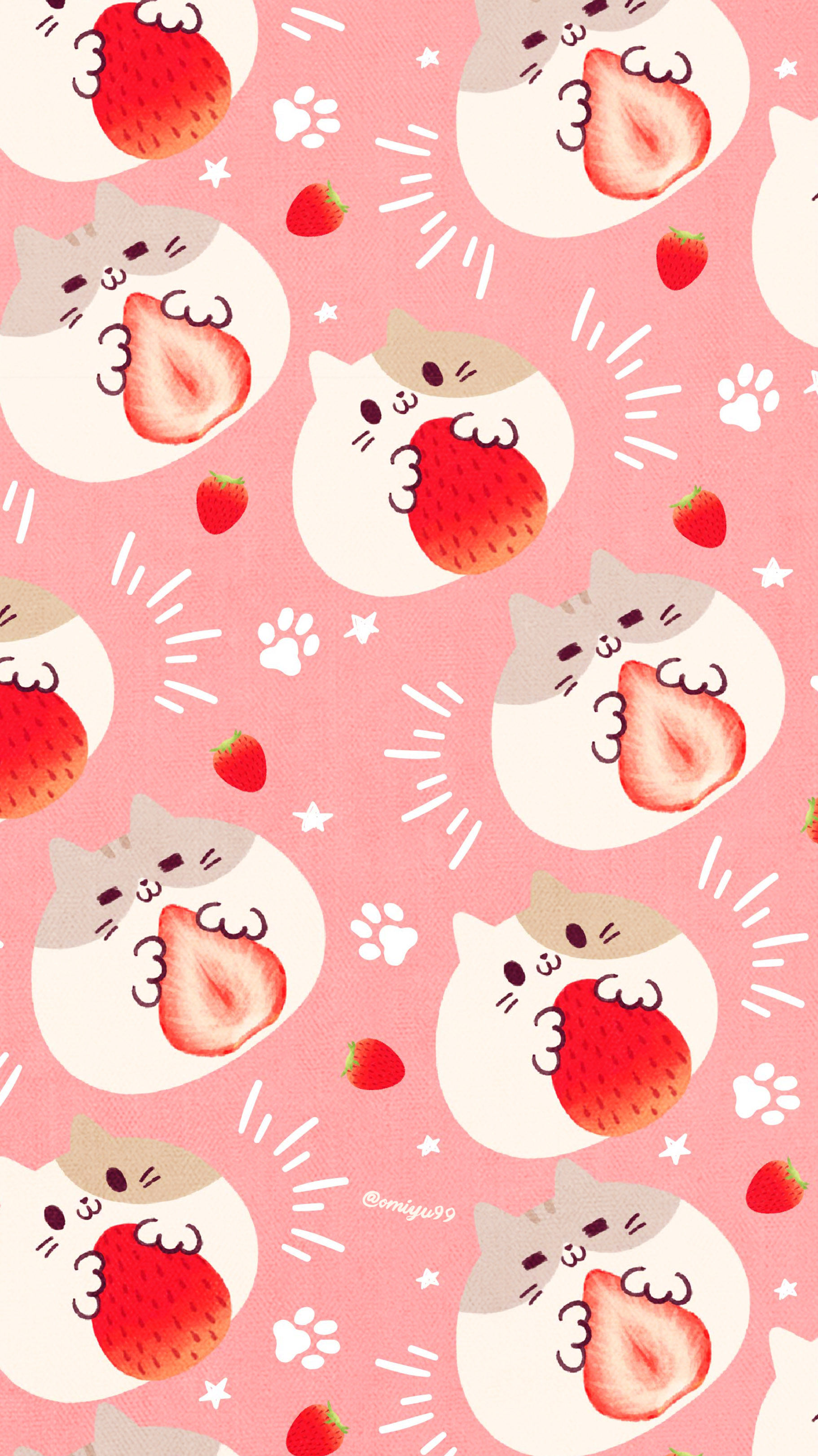 Omiyu お返事遅くなります Auf Twitter もちにゃんこ いちごな壁紙 Illust Illustration 壁紙 イラスト Iphone壁紙 ねこ 猫 Cat いちご Strawberry 食べ物 T Co Sfoqc7r863 Twitter