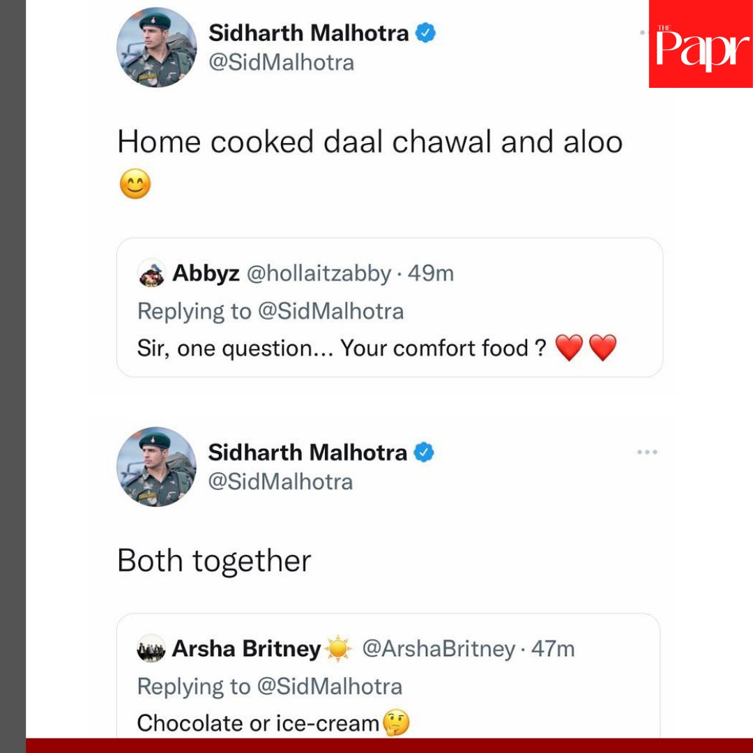 thepaprindia's tweet photo. @sidmalhotra ‘s recent interaction session with his fans revealed his food choices 

#sidharth #sidharthmalhotra #sid #malhotra #shershah #batra #relbatra #reellifebatra #sidmalhotra #faninteraction #sidwithfan #sidnature #sidfans #sid #favfood #food #thepapr https://t.co/VkakOWZRXJ