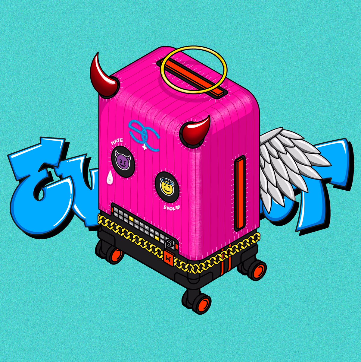 woof49's tweet image. WOOF49 join the #EVOLARTCOMP by @GEVOLsNFT 
.
My reference is from my lucky number 049 and i use stickers for eyes because every luggage need sticker to make them standout. 
-
#nft #NFTartists #NFTCommunity #NFTTHAILAND #NFTdrops #NFTcollection #NFTcollectables #NFTthai #ThaiNFT