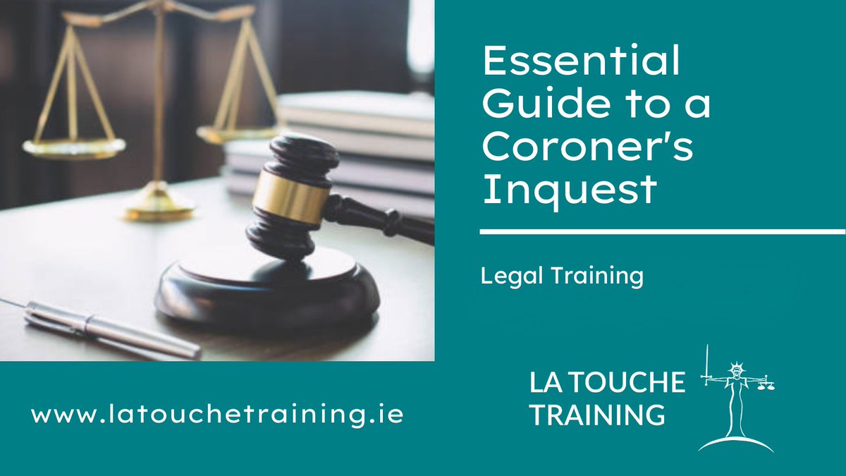 LaToucheTrg's tweet image. Are you aware of what is involved in a Coroner&apos;s inquest?
Attend the 1 day #legalcourse on 14 October, delivered by a #lawyer and learn about the #investigation #hearing and #mediacoverage.

Read more and book:
latouchetraining.ie/legaltraining/…

 #coroner #coronerinquest #coronerscourt
