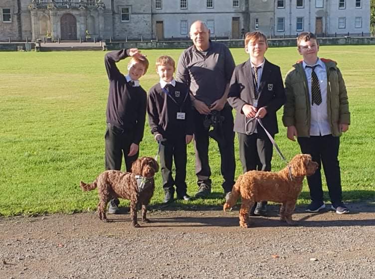 TheCloud_GHS's tweet photo. An amazing sunny morning for a walk and talk today with our S1 group. They had a lovely time meeting Cooper and Angus 🐶

#nurture #education #talkitout #teamwork
@GHSfalkirk https://t.co/gMrr4dMk5L