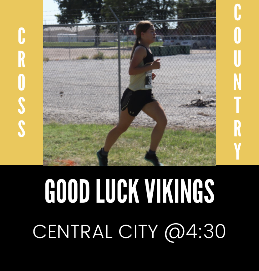 Good luck to our Vikings Cross Country as they compete in Central City at 4:30!