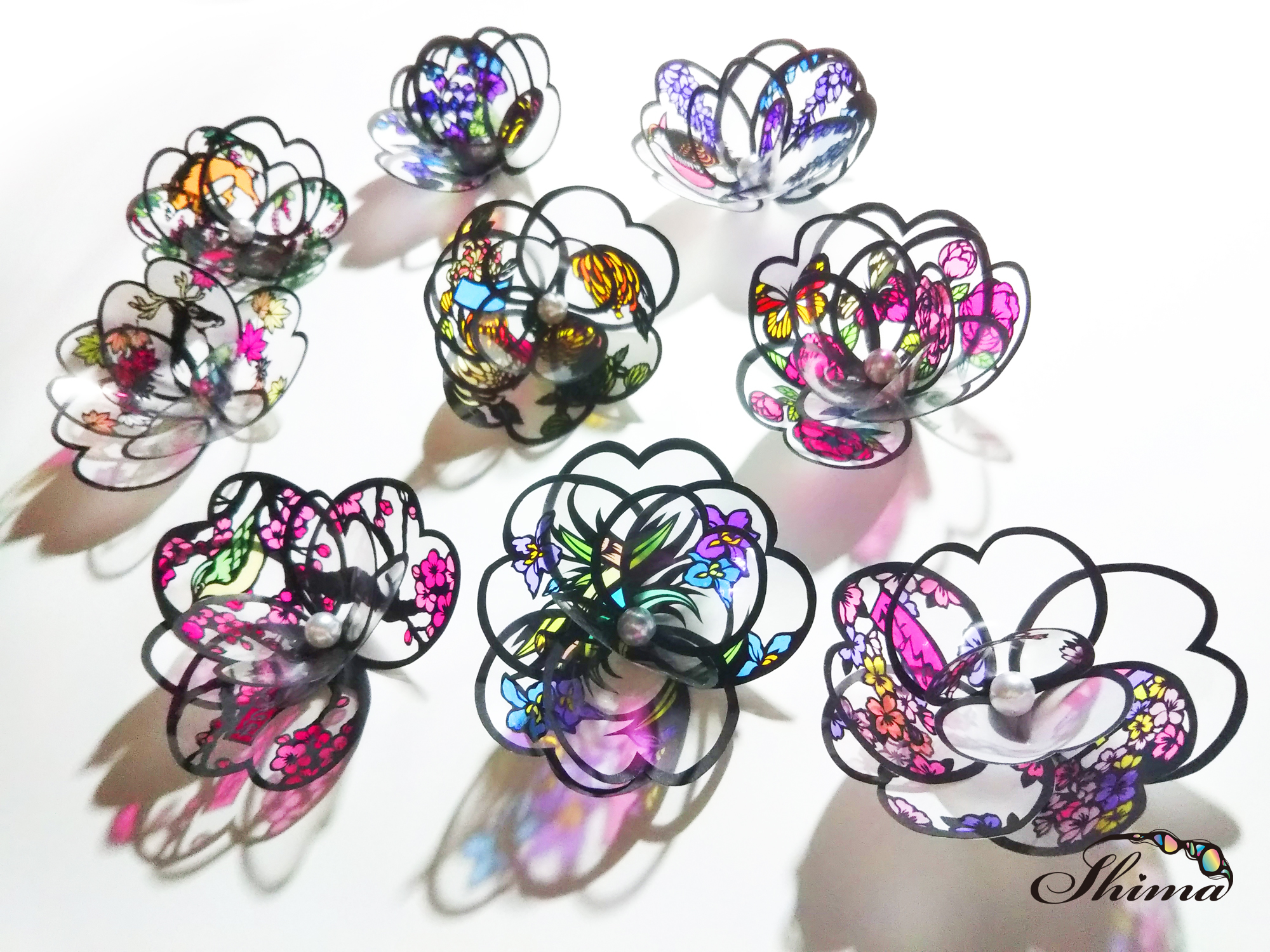 Shima 4月21 大阪個展 切り絵で花札のお花を 作ってみました Shima切り絵 切り絵 T Co Gl7noyjr9d Twitter