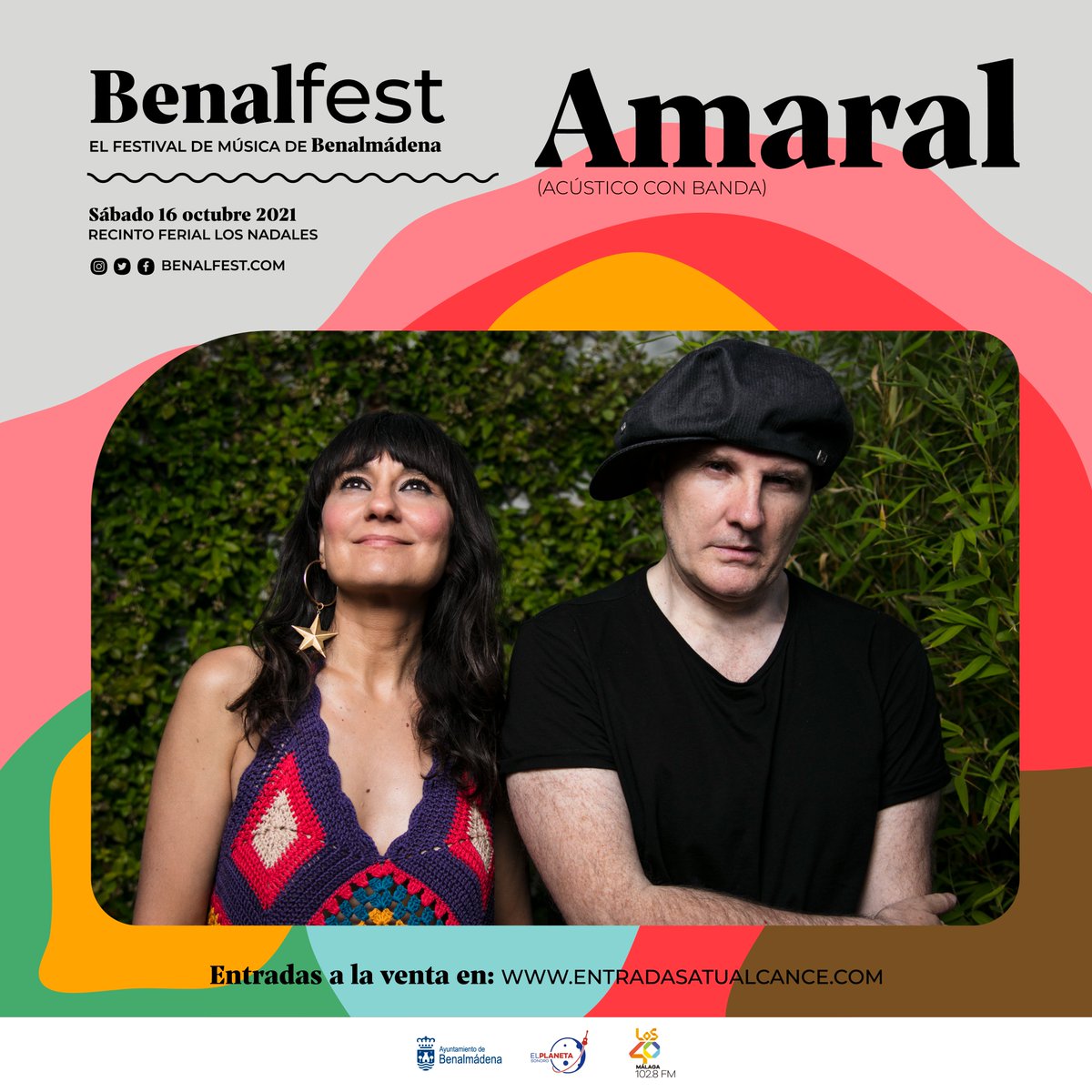 ¡Qué ilusión nos hace tener a <a href="/amaraloficial/">Amaral</a> en esta edición de #Benalfest2021! 🥳  

🗓️  Sábado 16 de octubre
📍 Recinto ferial Los Nadales
🎟  Entradas a la venta en: entradasatualcance.com/tickets-benalf…