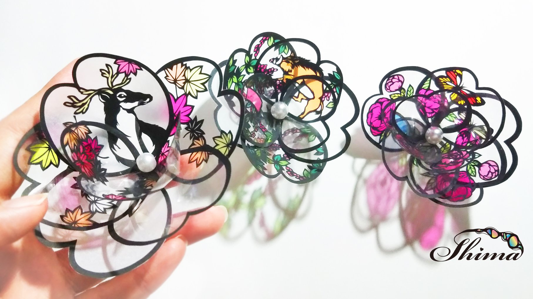 Shima 4月21 大阪個展 切り絵で花札のお花を 作ってみました Shima切り絵 切り絵 T Co Gl7noyjr9d Twitter