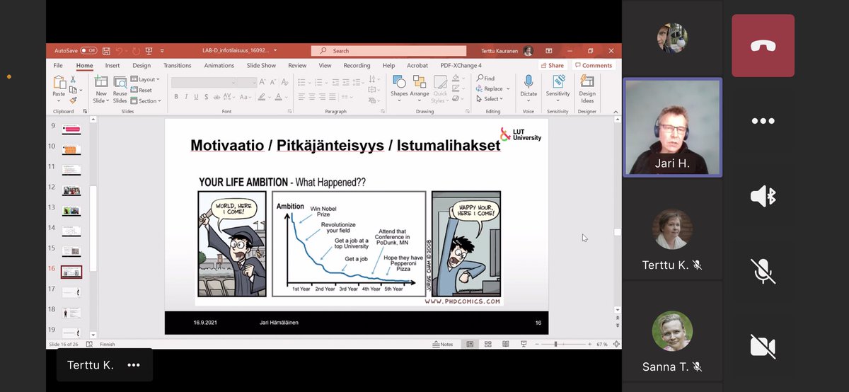 TuroKilpelainen's tweet image. Timanttinen @UniLUT varareksi @jari_pi_hamalai alustaa reilulle 20:lle @LABfinland henkilöstön jäsenelle #väitöskirja-prosessia LUT-korkeakoulujen yhteisessä #LabD-ohjelmassa. Kyseessä toinen ryhmä. Tavoitteena laajempaa ja syvempää osaamista #yritys:ten tarpeisiin 💎💎💎