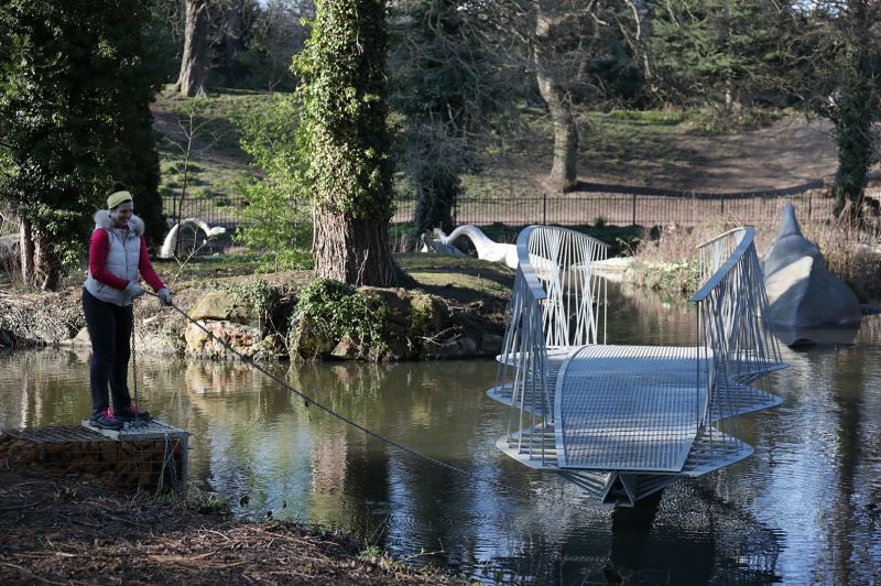 CTAConservation's tweet image. CTA Assessors have visited Crystal Palace Park Dinosaur Island “The project delivers three innovations: swinging to access the banks, undulating geometry for structural strength &amp;amp; the comb construction technique” 
Good luck @tonkinliu 
📸 @JamesBalston