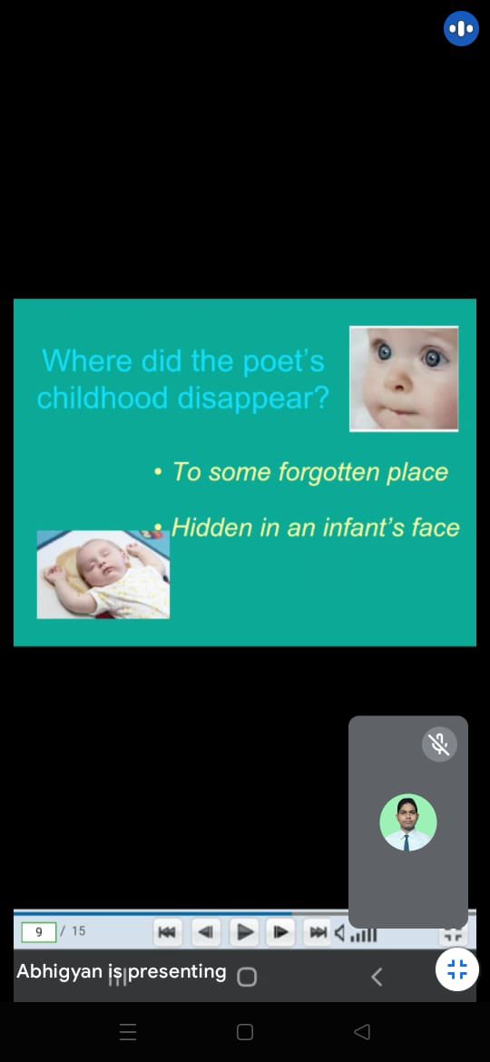 sishowrah's tweet photo. The poem #Childhood by Markus Natten shows the regression of the poet on losing his childhood, the sweetest period of life.
Here are the glimpses of the class 
#English_online_Class
#Childhood 
#Std_11
#SIS_Howrah
#Learning_Today
#Leading_Tomorrow https://t.co/KtZabvvmAQ