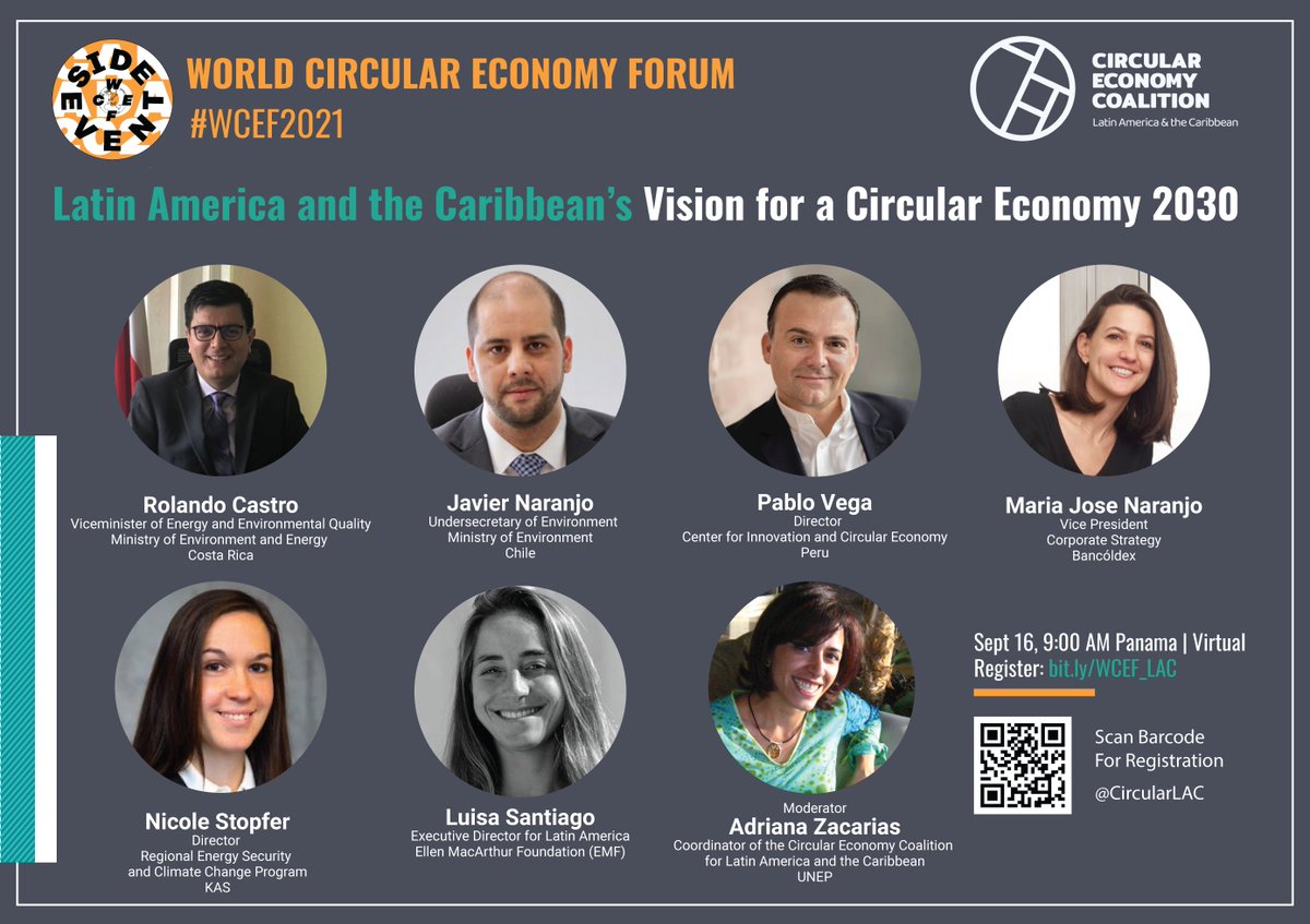 GGKP_Policy's tweet photo. #TODAY Join the distinguished moderator and expert panelists in a discussion "Latin America and the Caribbean's Vision for a #CircularEconomy 2030" by @CircularLAC at @WCEF2021 #AcceleratorSession

Supported by #GO4SDGs @UNEP

👉 https://t.co/QO2vZ8jn18 https://t.co/kgBh7mI215