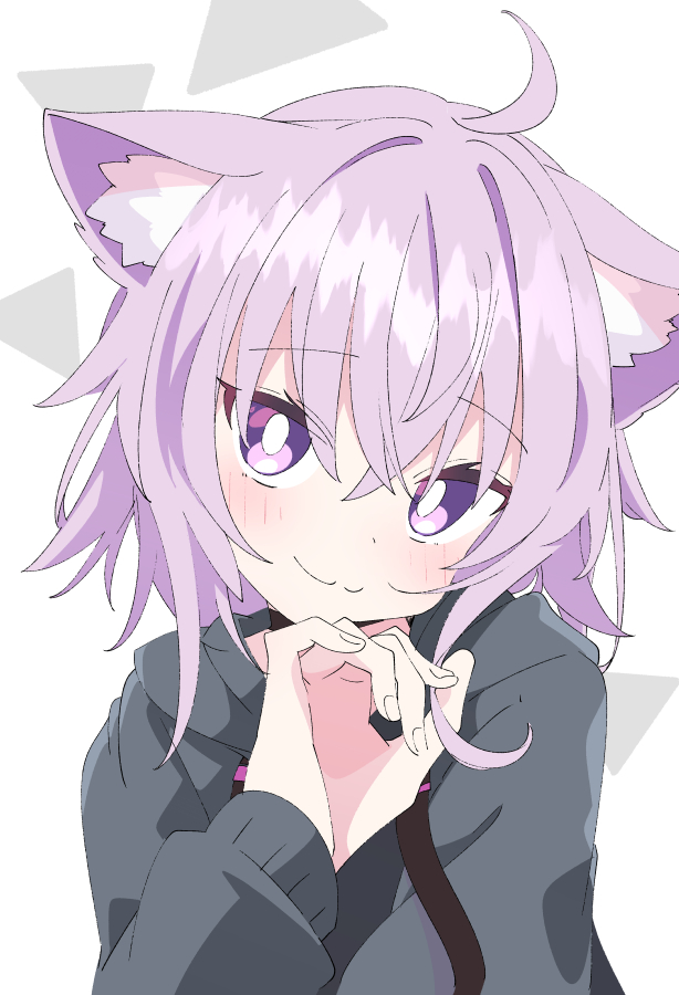 nekomata okayu 1girl animal ears solo purple eyes cat ears purple hair looking at viewer  illustration images