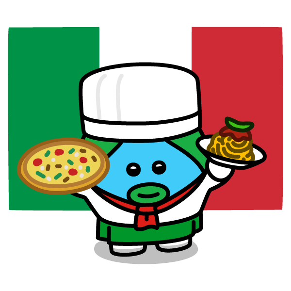 「9月17日は【イタリア料理の日】
日本イタリア料理協会が制定。日付の数字「917」|地球くんのイラスト