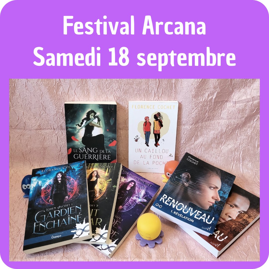 Romans à adopter samedi, au festival Arcana ! Mon premier salon depuis une éternité ! 🤩 arcanafestival.ch/programme #LorenAscott #LutessaMacDougal #HorizonsImaginaires #TisseReves #FlorenceCochet #UnCaillouaufonddelaPoche #UrbanFantasy #SalonduLivre #Dédicace #Rencontres #Dystopie