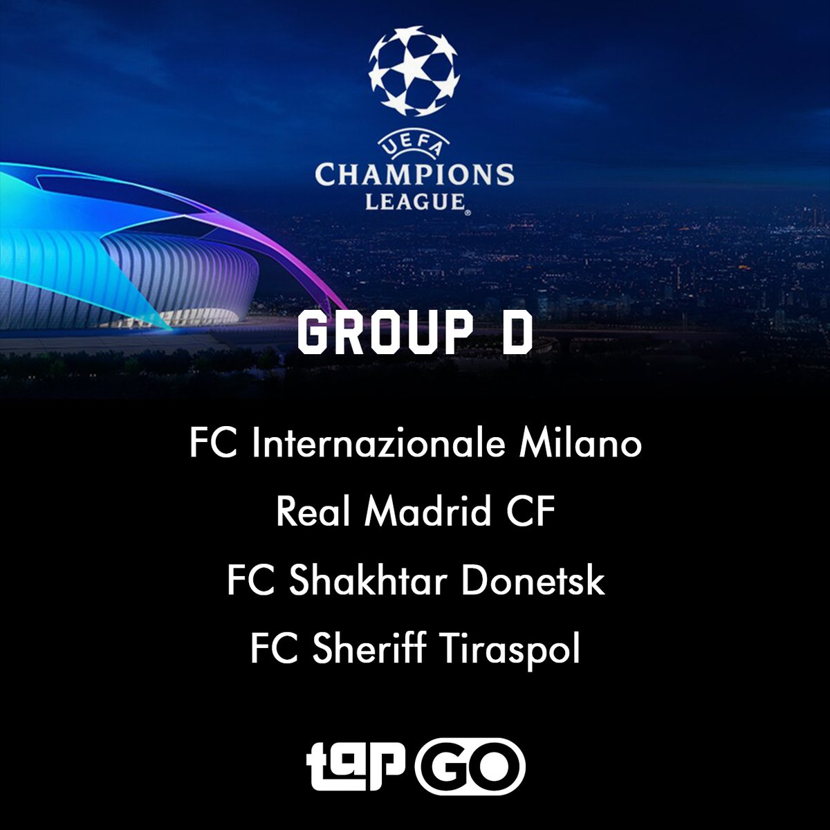 tapgotvph's tweet photo. ICYMI:

Here are the groups of the UEFA Champions League.

Are you happy about your club's group?

Watch it LIVE only on Tap Go.

Subscribe to Tap Go now!

#TapGoPH #TapGo #PremierFootball #TapSports #WhatsOnTapGo #StreamTapGo #DownloadTapGo #AllInOneTap #uefachampionsleague https://t.co/hz7M8GjtiV
