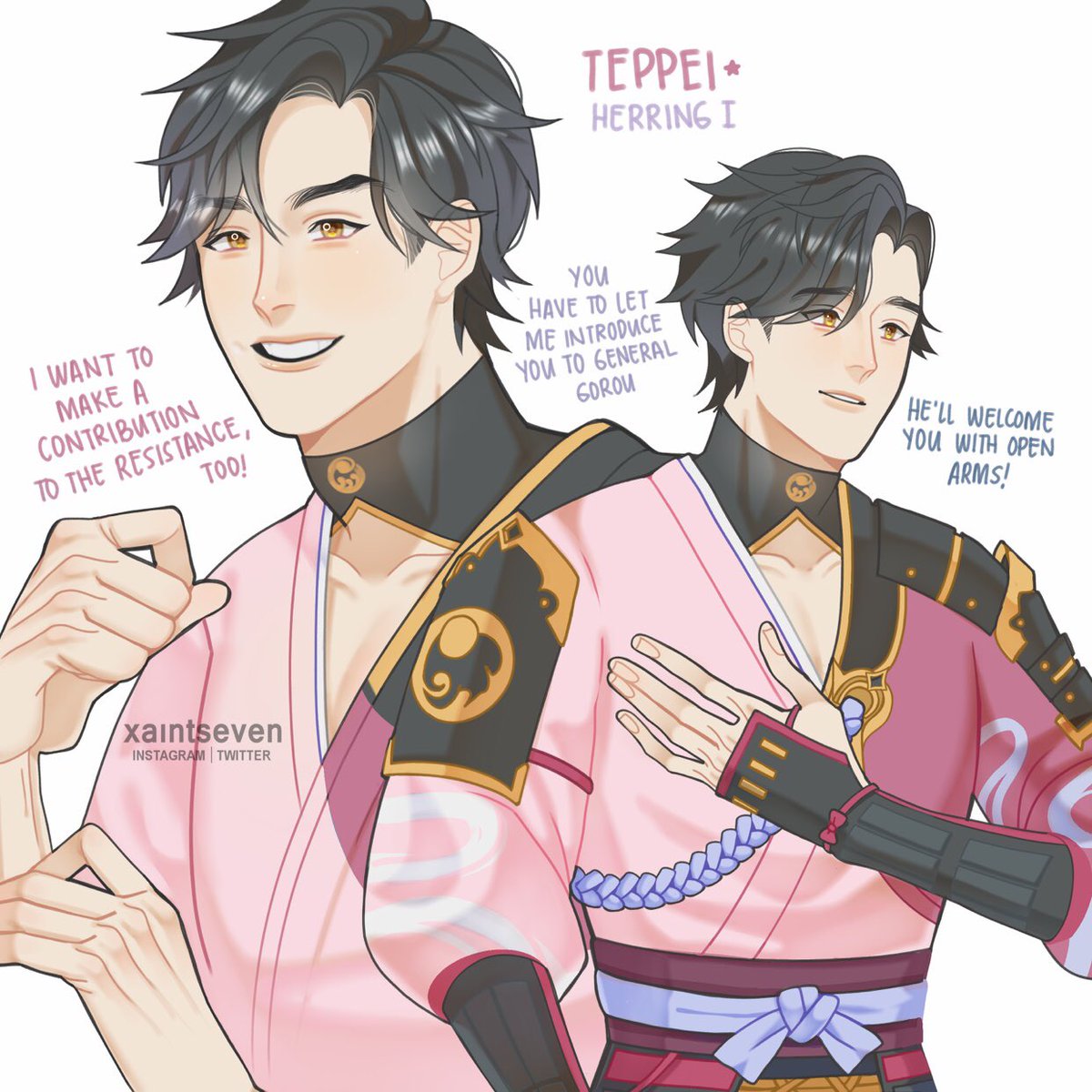 Nice meeting you, Teppei! 🥺💕
#teppei #gorou #aether #inazuma
#genshin #genshinimpact #fanart 