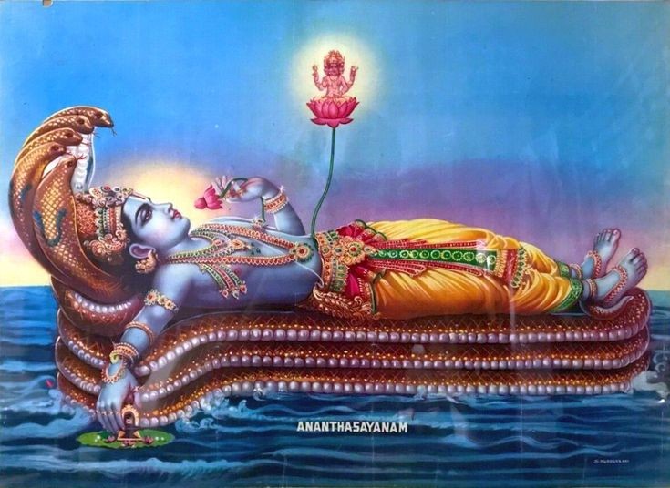 Naraya Bantomsin (Lord Vishnu a sleep in the cosmic ocean on the back of a  Naga) | Lord vishnu, Lord vishnu wallpapers, Lord krishna images