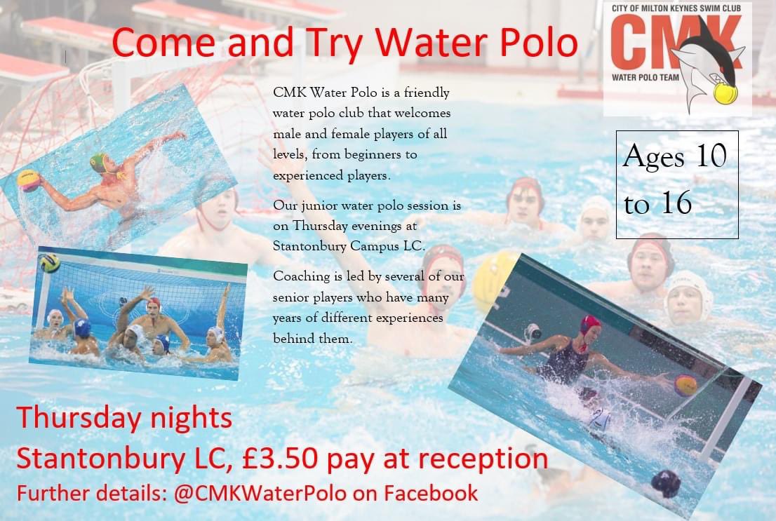 Enjoy swimming but don’t want to just swim lengths?
Enjoy team sports?
Why not try waterpolo?
A fast paced, exciting sport that combines swimming, with the enjoyment of team sports?
Interested? DM us &amp; come along to junior session on a Thursday, 7pm till 8pm at Stantonbury LC!