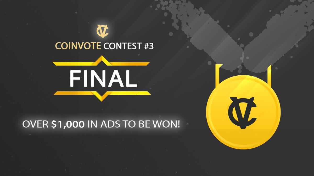 CoinvoteCC's tweet photo. Coinvote Competition #3 : Final 🏆

🎁Over $1,000 to be Won!
📅25 September 2021 12:00 UTC

More info on https://t.co/MAroVS0cBR https://t.co/9yqGJNue2c