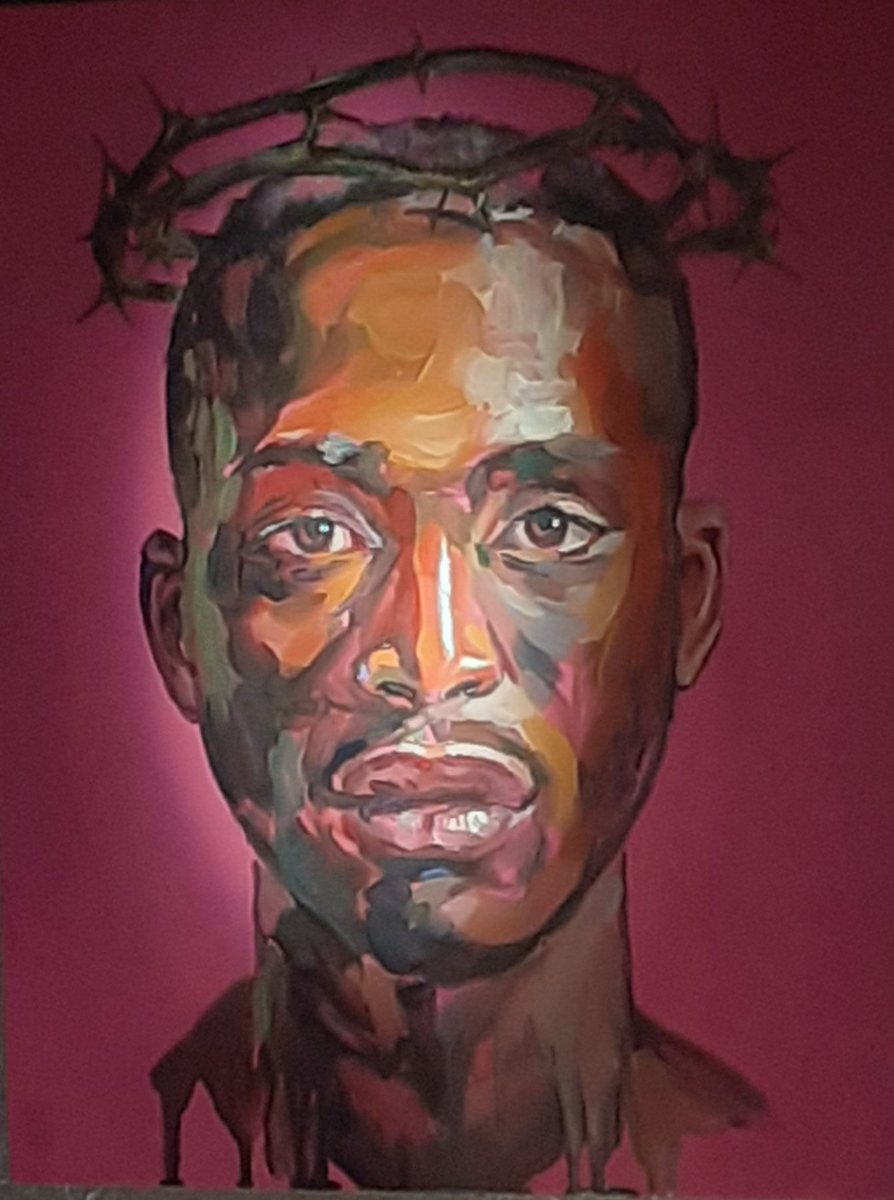 "Pink Jesus" at the Global Images of Christ exhibition <a href="/ChesterCath/">Chester Cathedral</a>. 
Exhibition opens on Saturday.