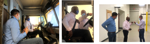 I spent time with two amazing UPSers who designed our driving simulator. Thank you, Andrew Hafford and Tim Smith for building an innovative, interactive, hands-on training experience for new drivers to learn safety methods.