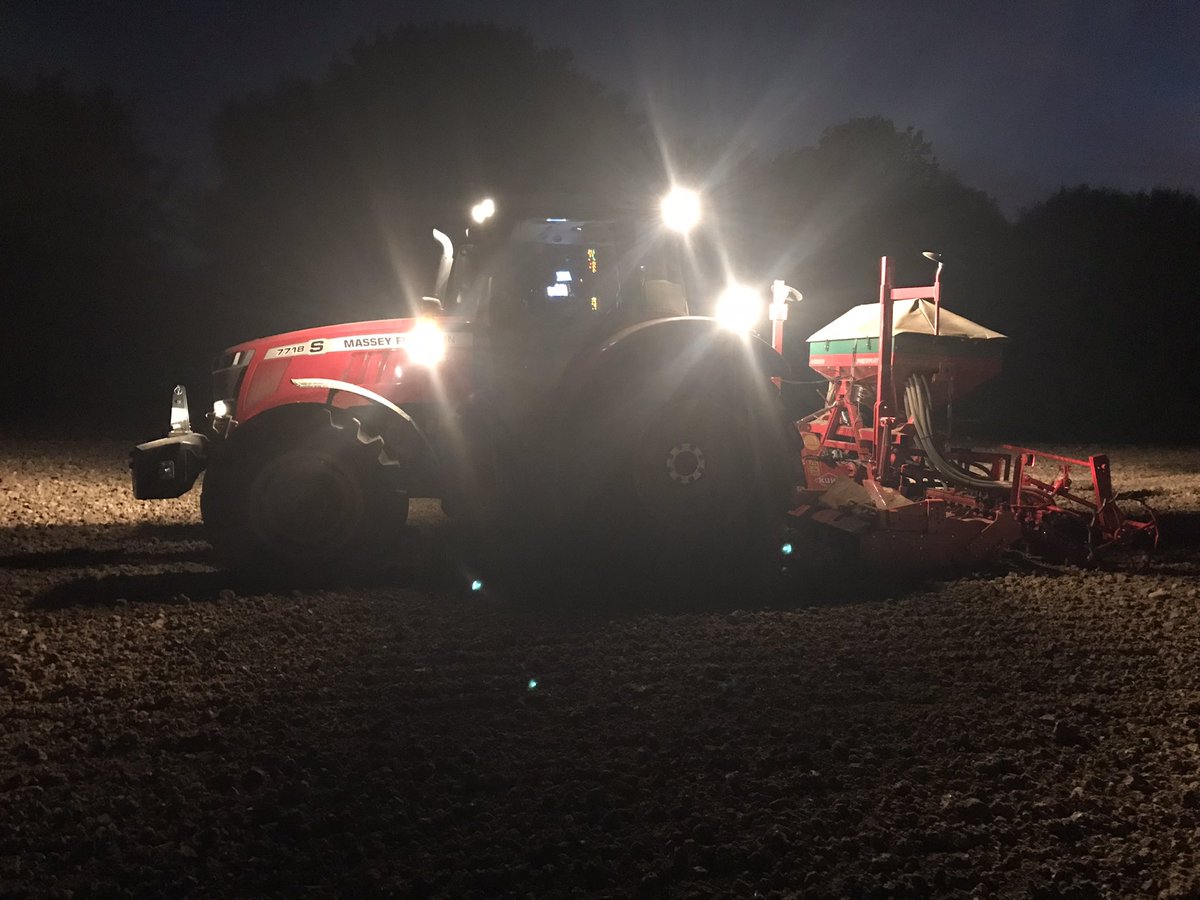 Late night drilling a new silage ley tonight. No rest for the wicked! @Brinsbury